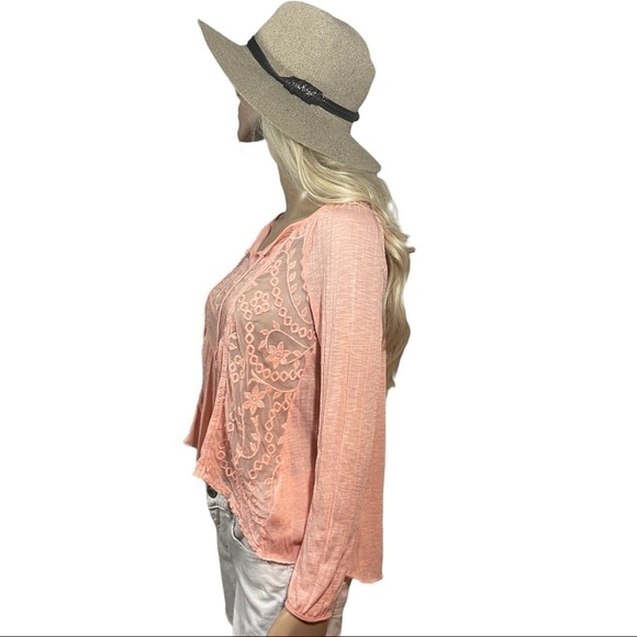 American Eagle peach BoHo peasant top - Picture 4 of 12